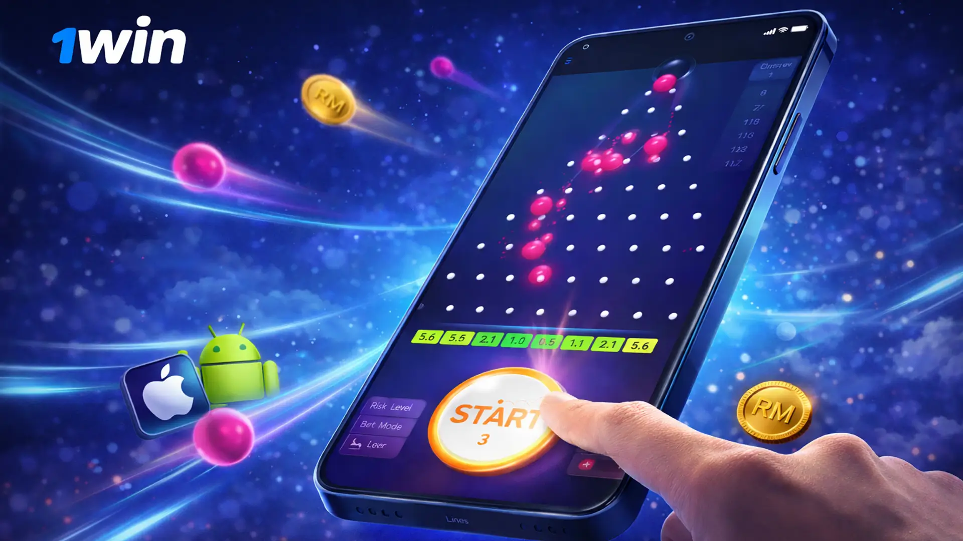 1win Plinko on the mobile Official 1win casino app download for Plinko with free demo mode
